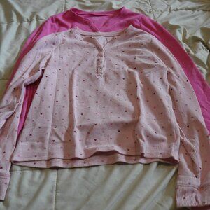Childrens Place Girls Lot of 2 Pink Long Sleeve Shirts Size XXL
